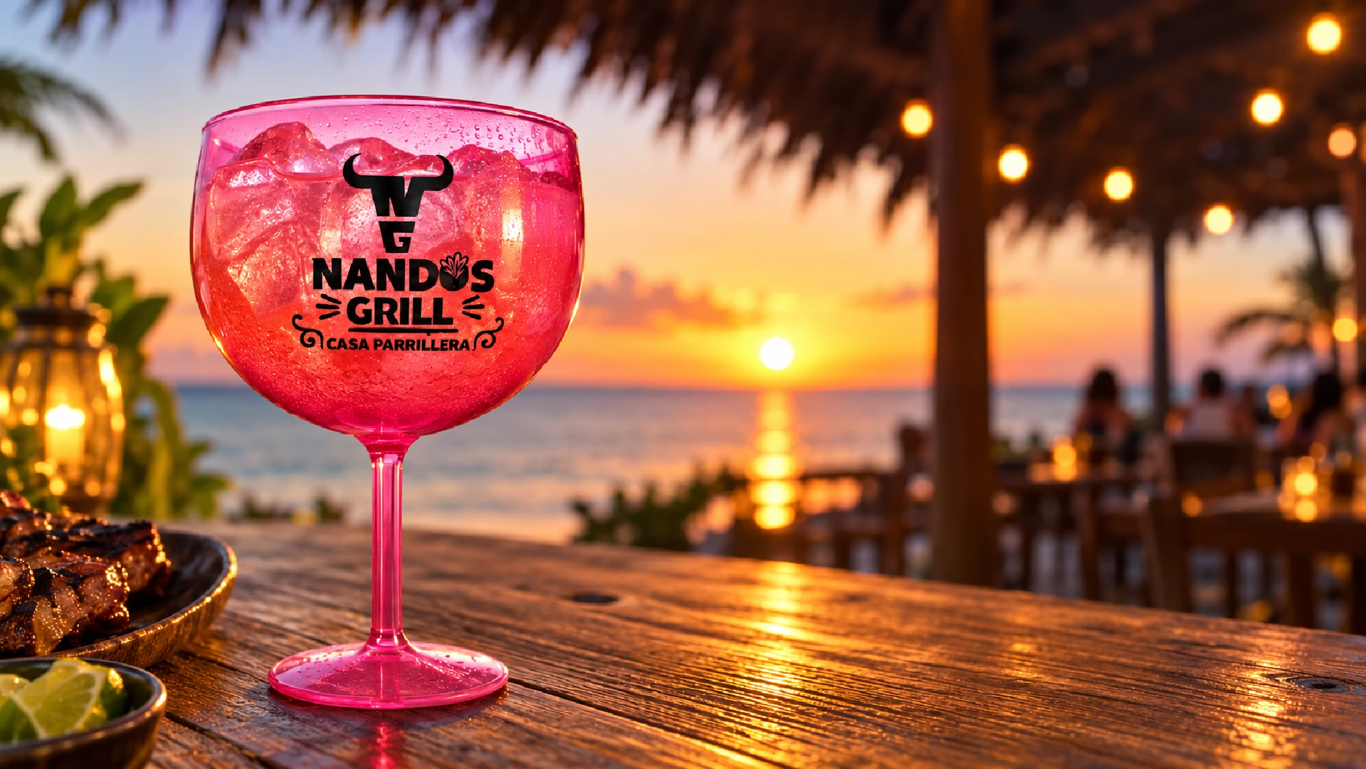 Vaso personalizado Fibay Merchan en un evento